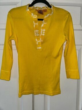 Tory Burch Yellow Long-Sleeve ribbed shirt